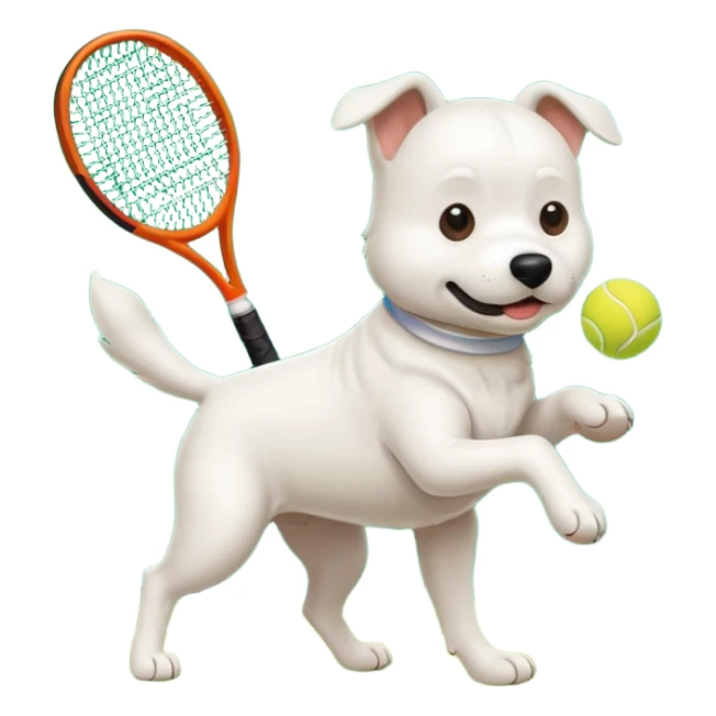 Un chien qui joue au tennis  sticker
