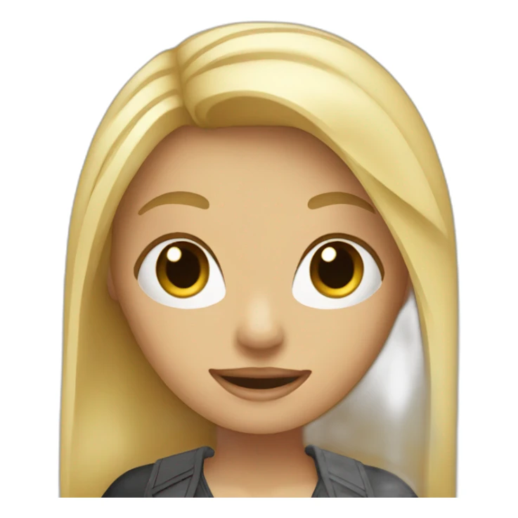 Blond girl with a mic sticker