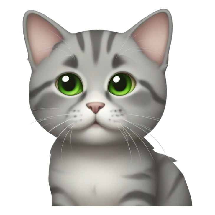 A cute gray munchkin cat with green eyes ￼ sticker