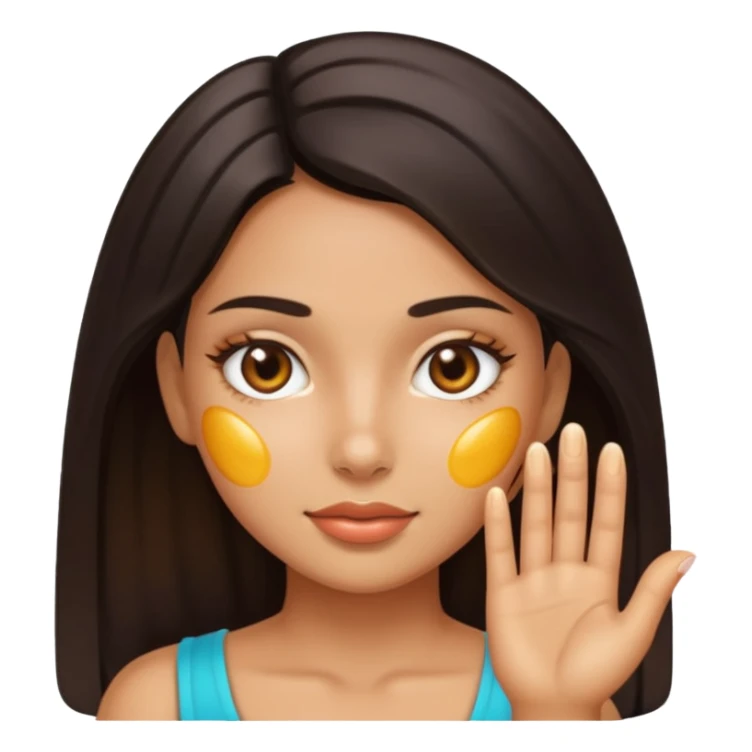 Latina girl with shiny, oily skin that's very noticeable sticker