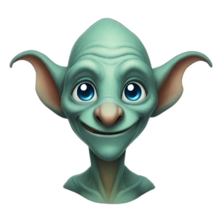Long nose, cute goblin with blue eyes sticker