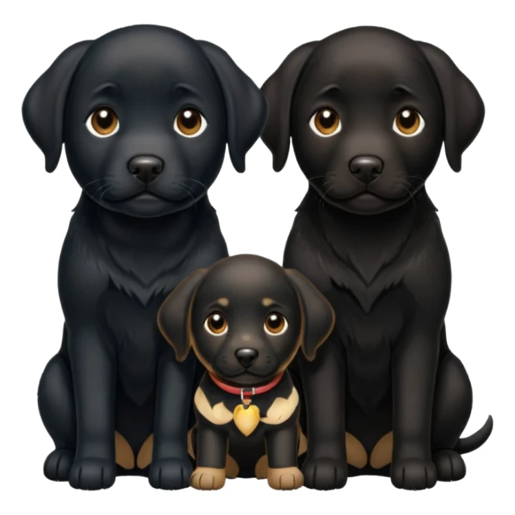 2 black Labrador retrievers 1 puppy 1 is 8 sticker