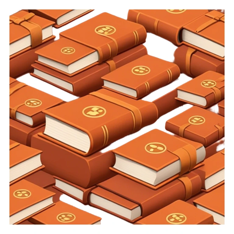 Psychology books in dark terracotta color without face sticker