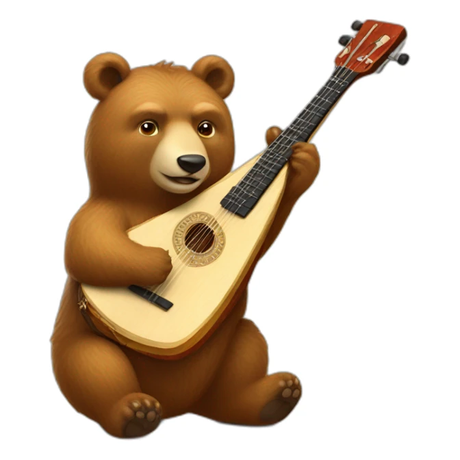 Russia bear balalaika matreska sticker