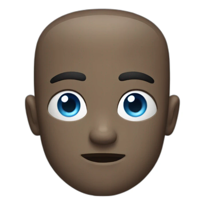 Blocky head with square jaw, very short hair and blue eyes sticker