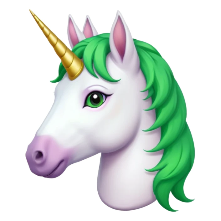unicorn with green hair and earrings sticker