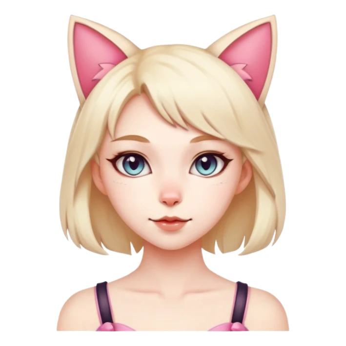beautiful cat girl with cat ears sticker