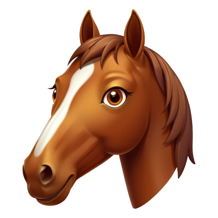 Cinematic Comical Bay Horse Portrait Emoji, Head tilted dramatically with an exaggeratedly amused expression, featuring a striking bay fur with a glossy finish and bold accents, wide, expressive amber eyes filled with playful disbelief, Simplified yet hilariously expressive features, highly detailed, glowing with a slightly sassy glow, high shine, dramatic yet playful, stylized with an air of cheeky mischief, bright and endearing, soft glowing outline, capturing the essence of a spirited and over-the-top horse, so meme-worthy it feels like it could side-eye its way into internet fame instantly! sticker