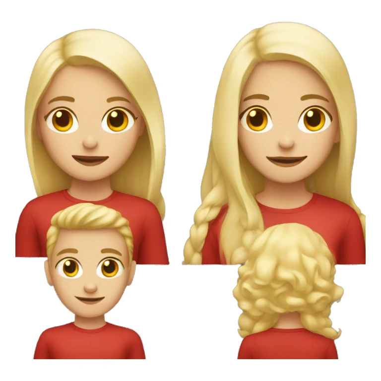 Blonde girl with red boy sticker