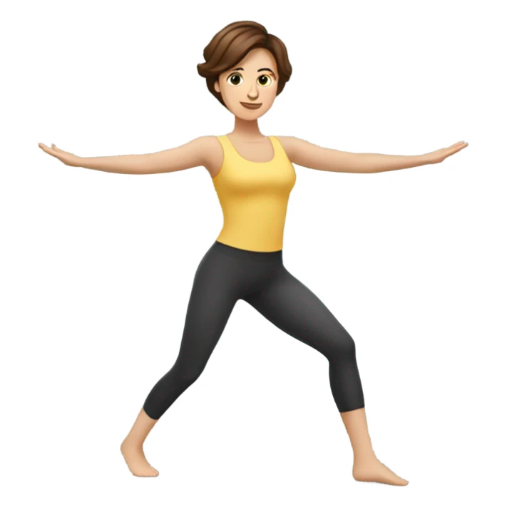 Pretty Woman with short brown hair doing Pilates exercises  sticker