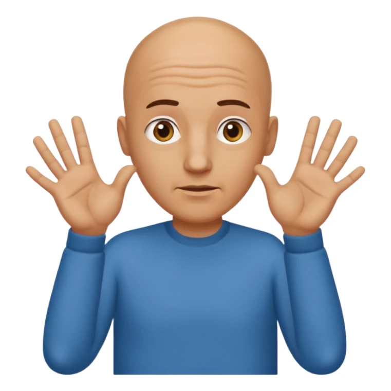 Bald head man with the 2 hands saying idk sticker