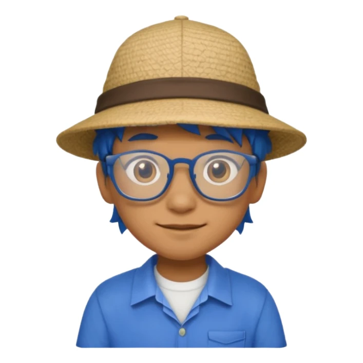 glasses blue dragon with shirt and hat sticker