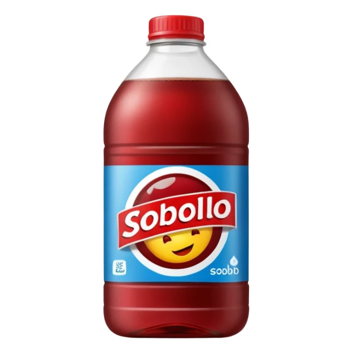 make a sobolo(ghanain drink) make it be in a bottle and the label should say sobolo and spell it like this and the drink dark red a plastic bottle sticker