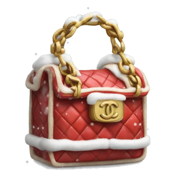 Christmas realistic bag snow chanel style sticker