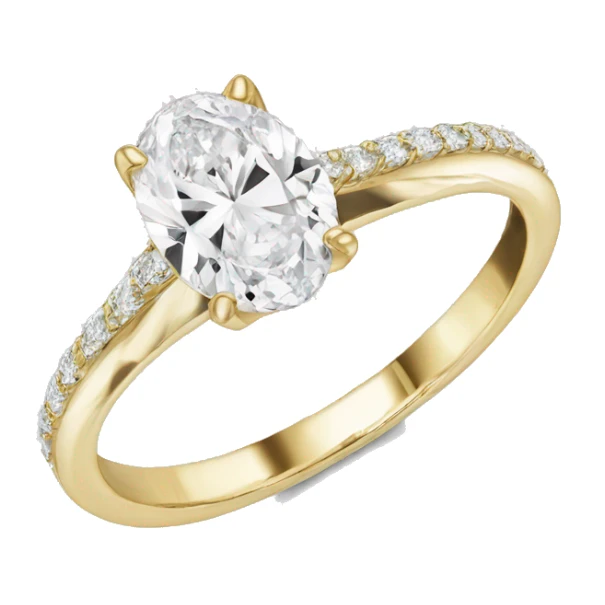 Oval solitire engagement ring yellow gold sticker