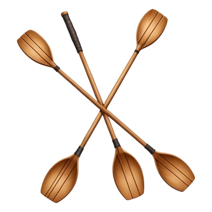 Only two rowing oars crossing emoji no water or boat just oars  sticker