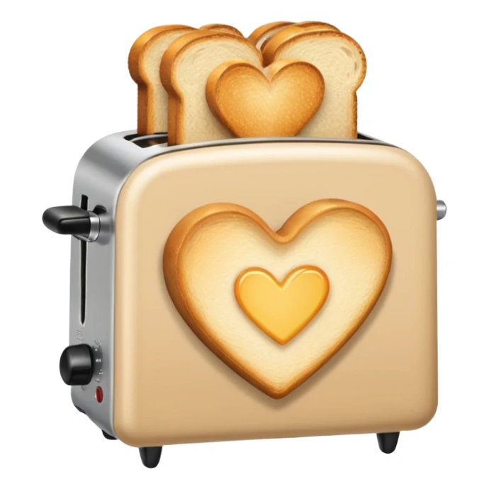 Light Beige heart toaster with toast  sticker
