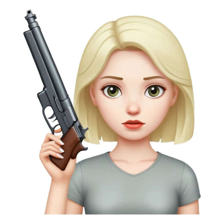 A girl holding a gun to her head sticker