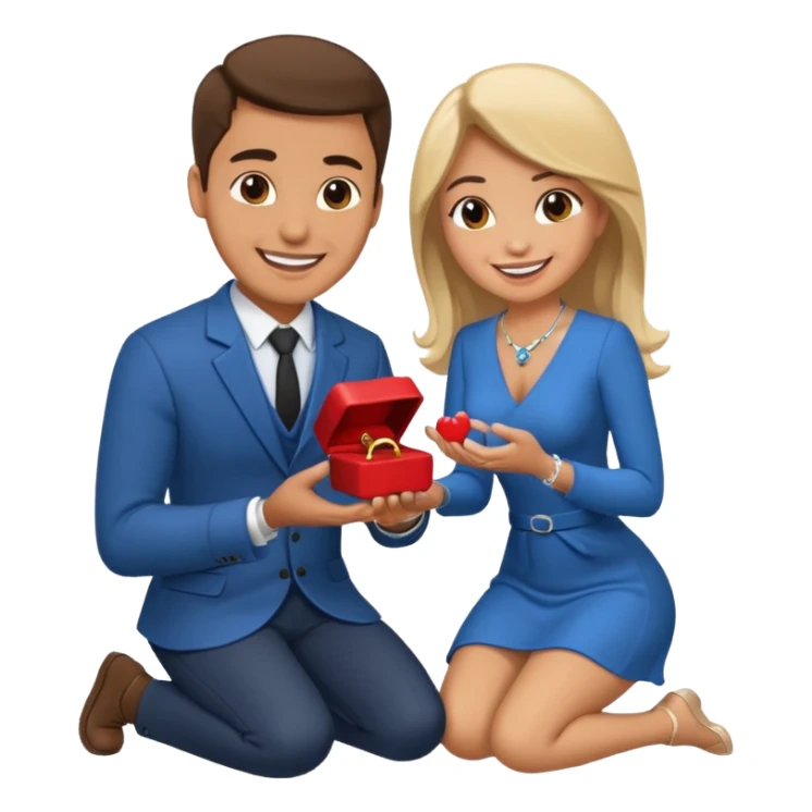 Man getting proposed to by woman on knees sticker