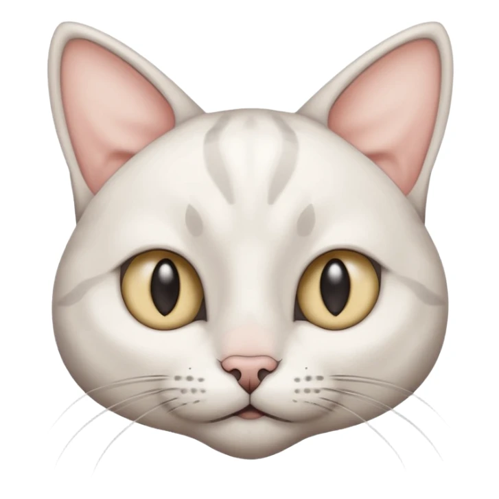 autistic cat that is white with grey ears side eyeing  sticker