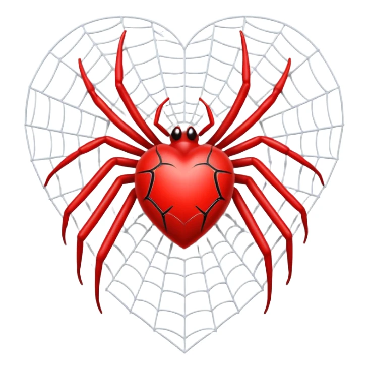 An heart emoji made up of SPIDER web sticker