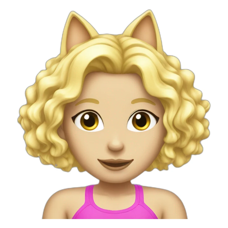 hot catgirl blonde swim suit sticker