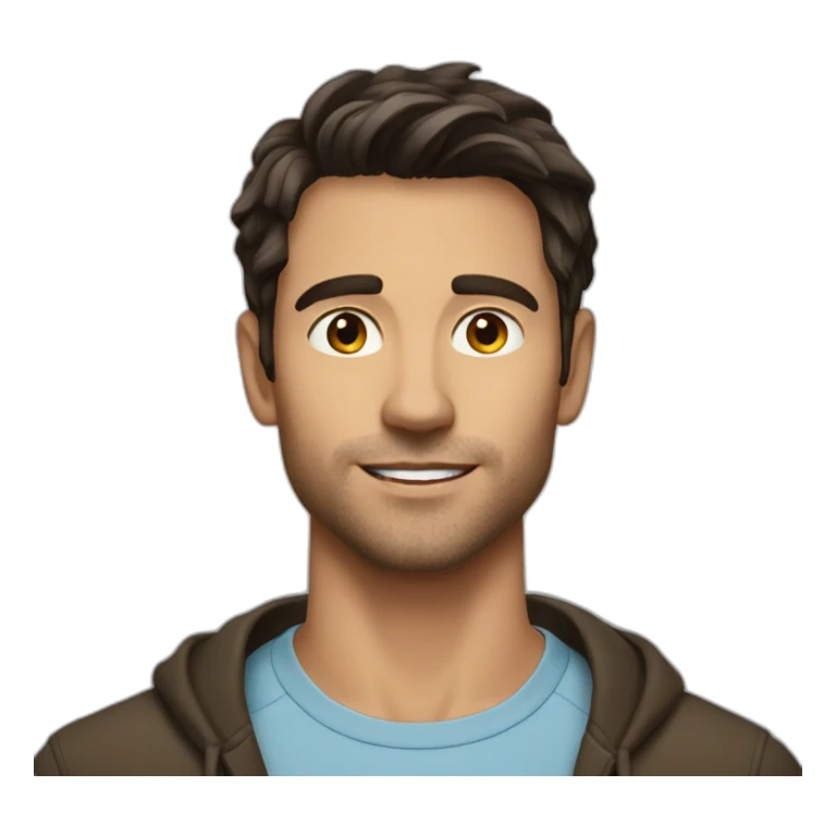 Handsome 30 year old man with dark brown hair sticker