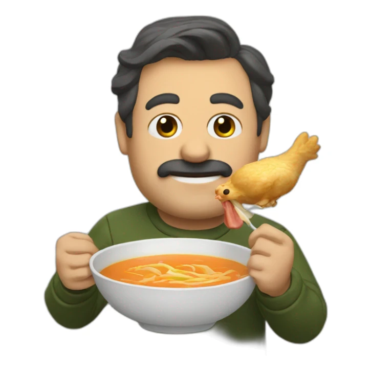 Ted lasso eating chicken soup  sticker
