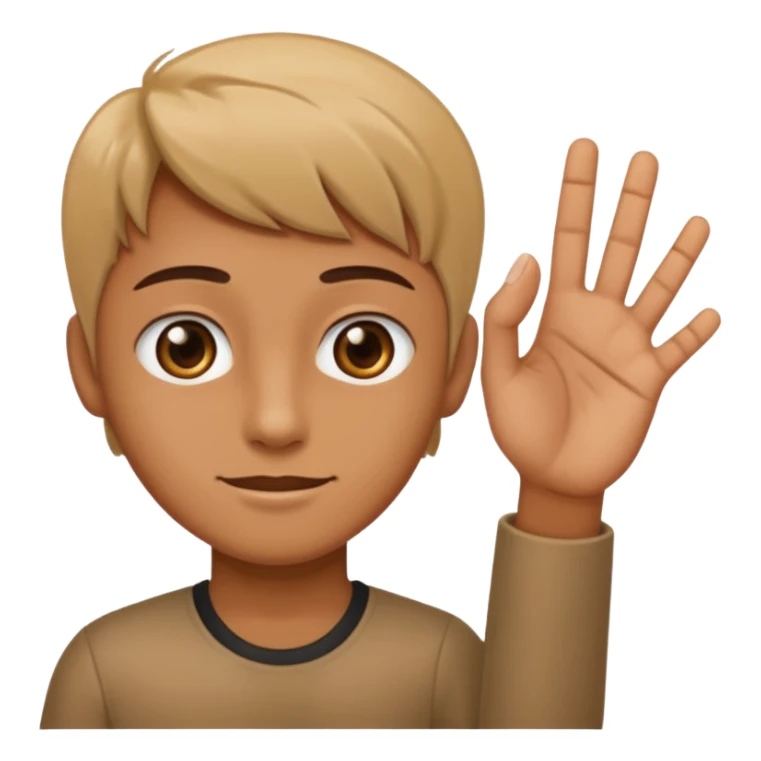 Someone putting up their hand at there help on the left hand put a 6 and the right hand put 7 sticker