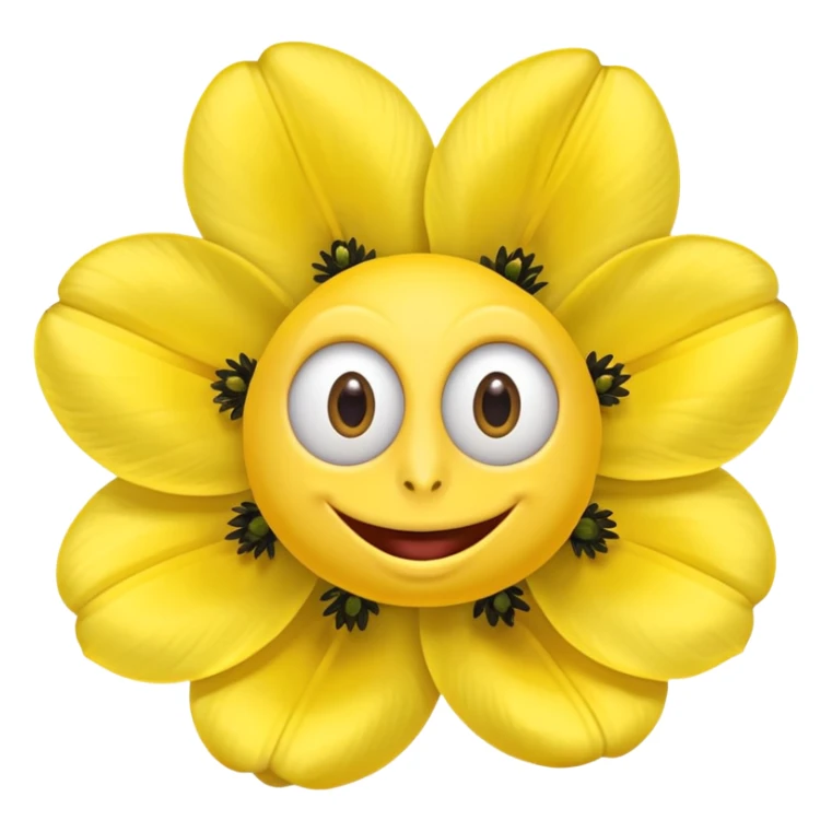 five leaved yellow anemone eyes mouth sticker
