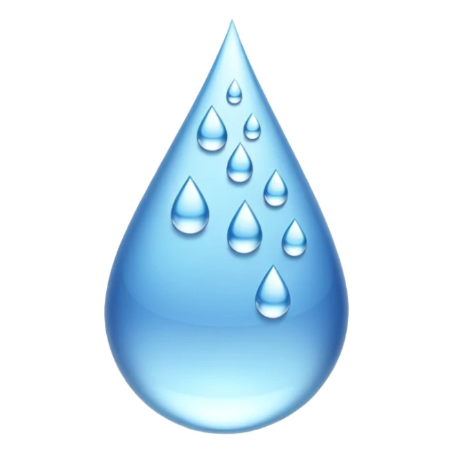 3 water droplets stack on top of each other vertically with two water droplets on the sides; 5 droplets total sticker
