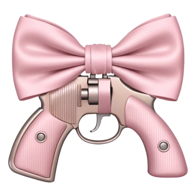 pale pink gun, pale pink bow sticker