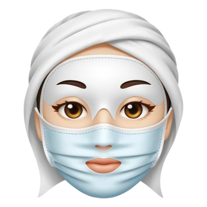 a white skincare beauty mask pack for face, made with cloth, without face sticker