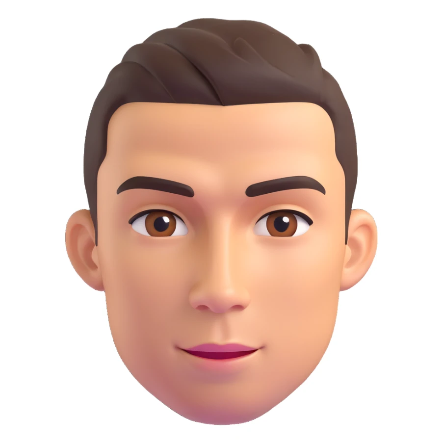Cristiano Ronaldo caricature, 3D emoji style sticker