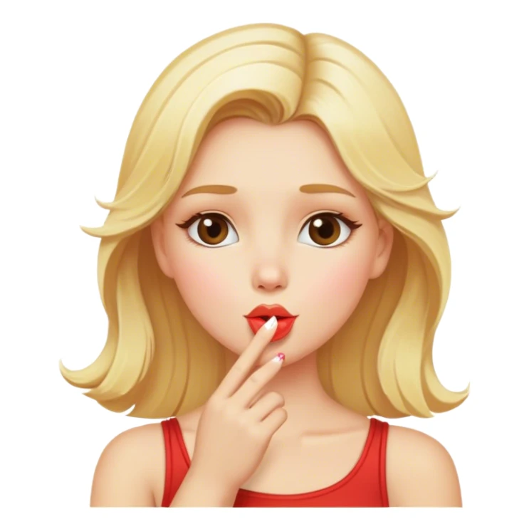 Blonde girl blowing kiss sticker