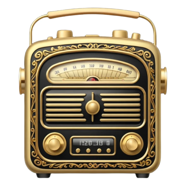 black and gold radio sticker