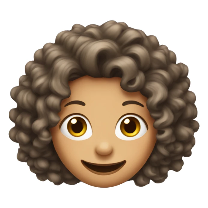 Curley hair woman with missing tooth sticker