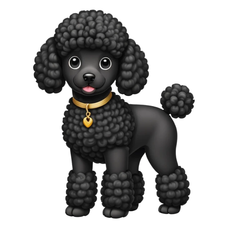 elegant black french poodle with curly fur sticker