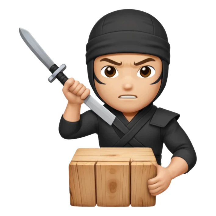 Ninja chopping a block of wood on with his hand sticker