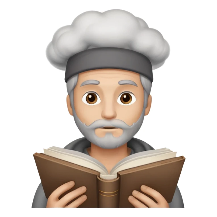 guy learning wirh a book with smoke over his head sticker