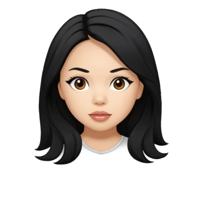 Janel Parrish with black long hair  sticker