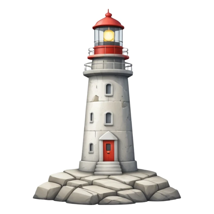 A light house with the number 7 on it sticker