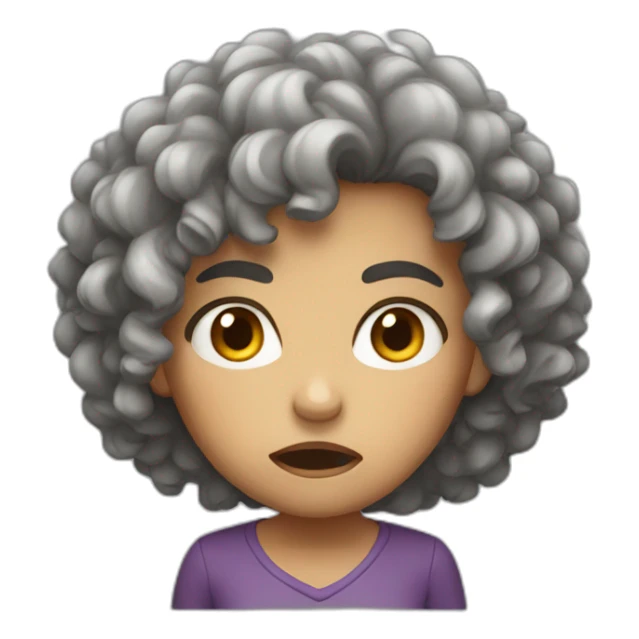 Angry girl with curly hair sticker