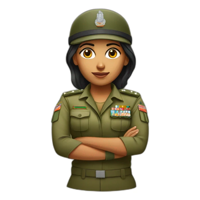 indian army woman soldier sticker