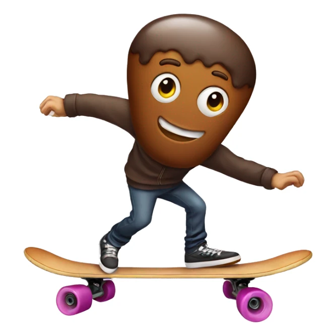donut head man skateboarding sticker