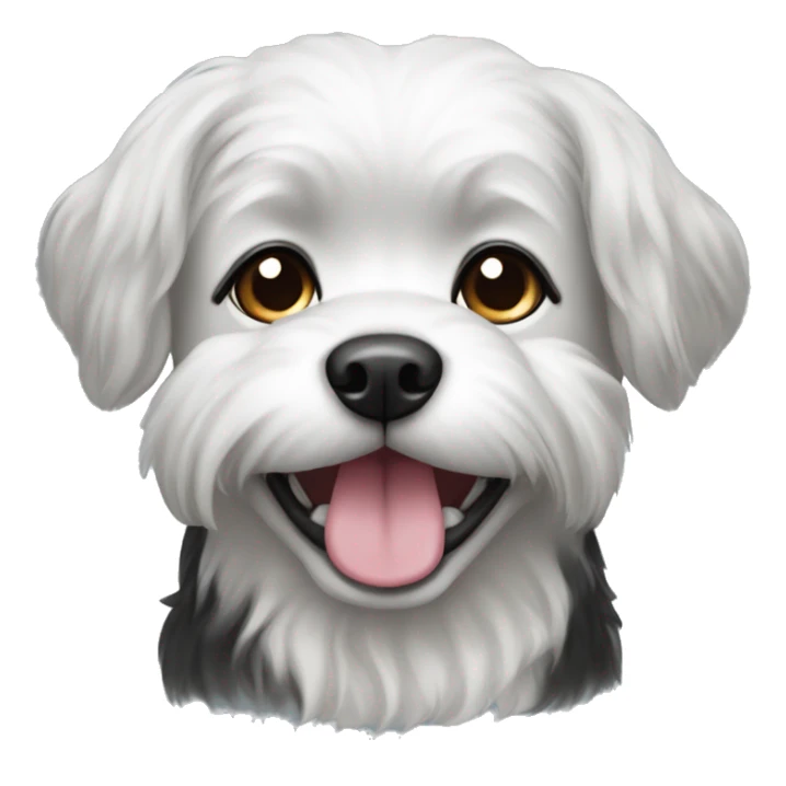 Black and white female shitzhu dog sticker