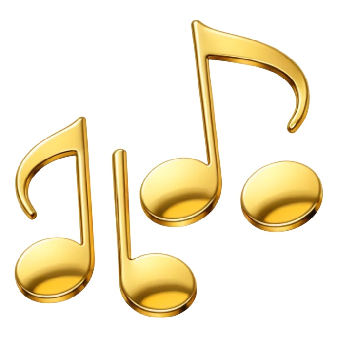 drei musiknoten in goldfarben sticker