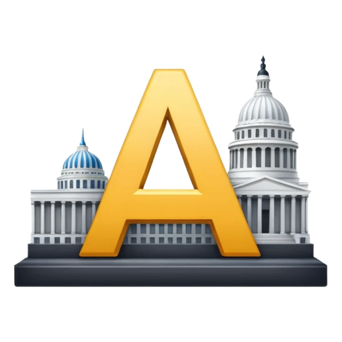 A square image of capital "A" next to capital "I" sticker