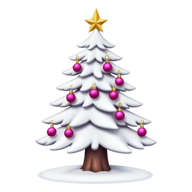 Snowy white christmas tree with hot pink ornaments sticker