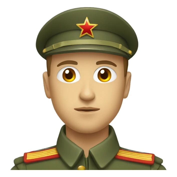 ussr soldier serious with military takes sticker